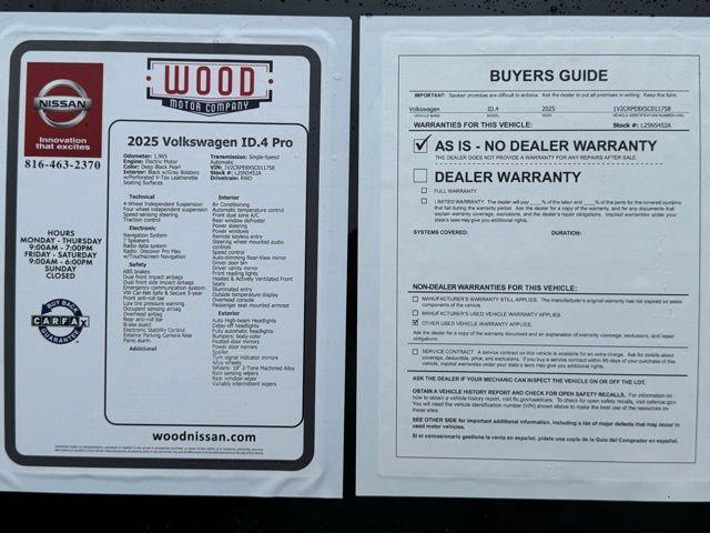 used 2025 Volkswagen ID.4 car, priced at $29,494