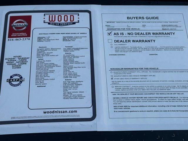 used 2025 Nissan Z car, priced at $56,981