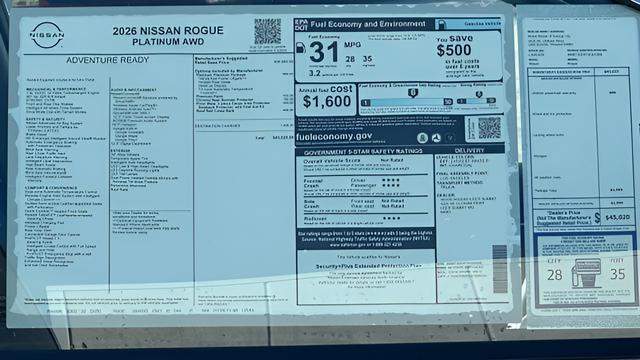 new 2026 Nissan Rogue car, priced at $36,003