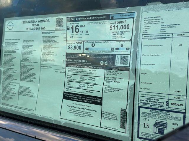 new 2026 Nissan Armada car, priced at $76,207