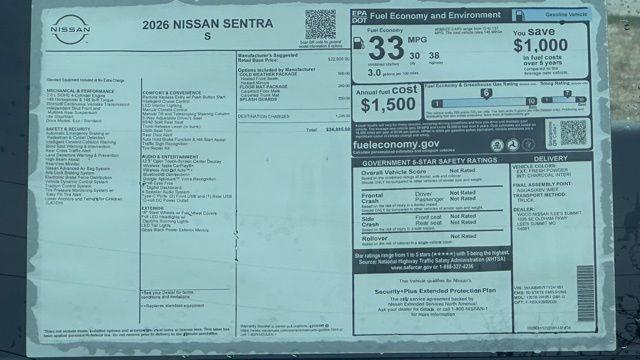new 2026 Nissan Sentra car, priced at $22,740