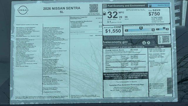 new 2026 Nissan Sentra car, priced at $28,239