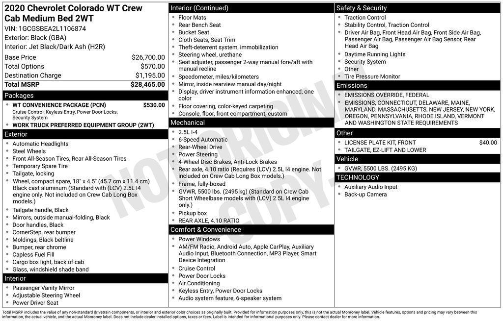 used 2020 Chevrolet Colorado car, priced at $20,910