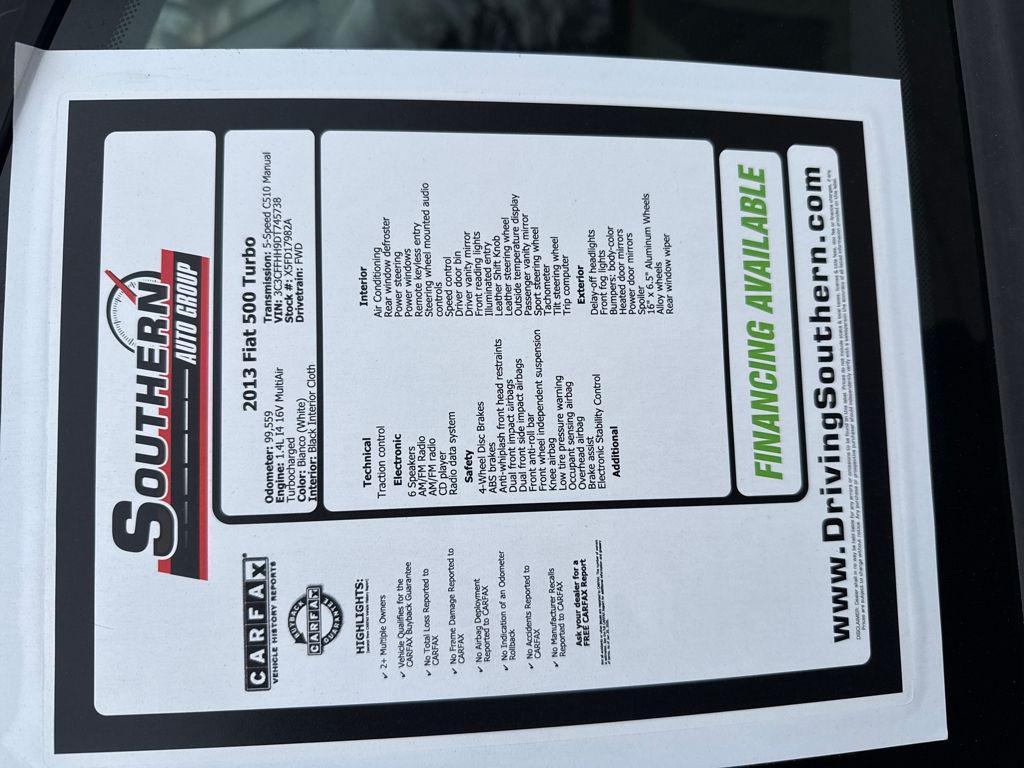 used 2013 FIAT 500 car, priced at $5,995