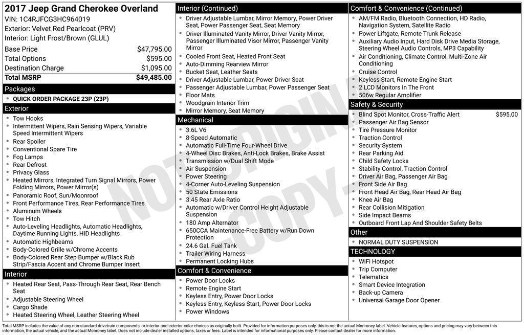 used 2017 Jeep Grand Cherokee car, priced at $16,960