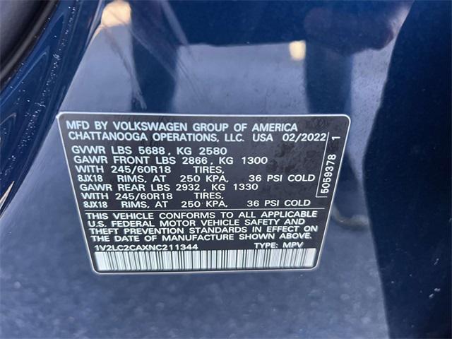 used 2022 Volkswagen Atlas Cross Sport car, priced at $21,997