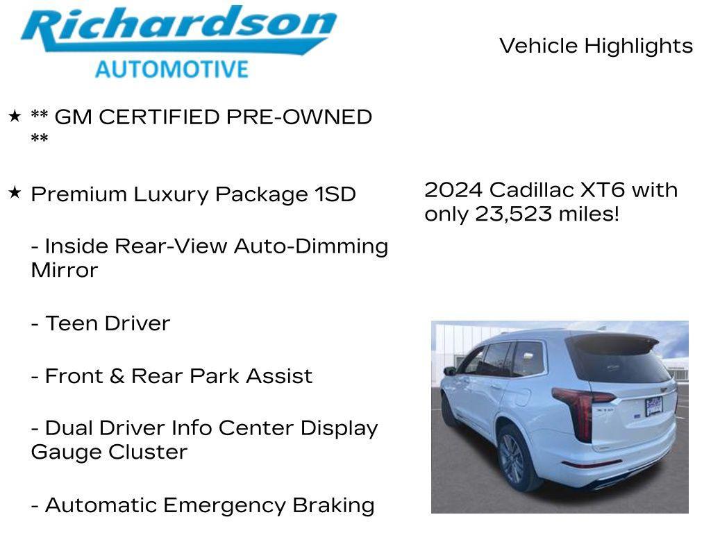 used 2024 Cadillac XT6 car, priced at $43,613
