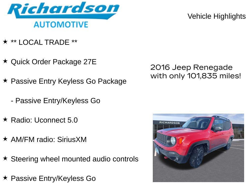 used 2016 Jeep Renegade car, priced at $11,317