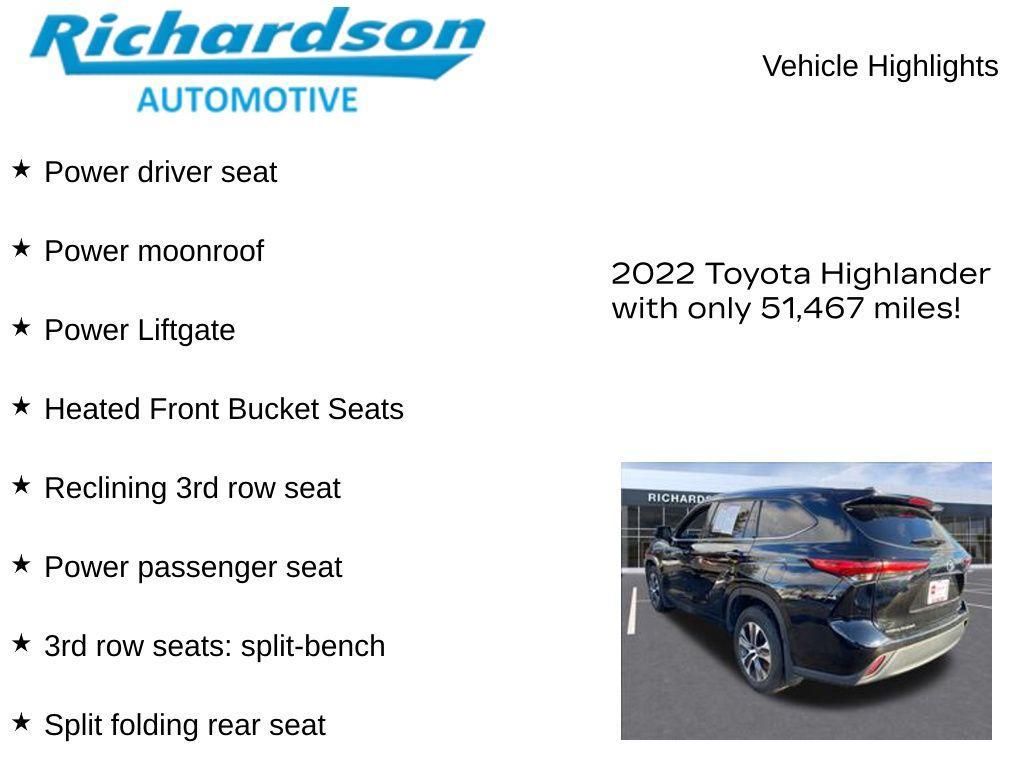 used 2022 Toyota Highlander car, priced at $34,994