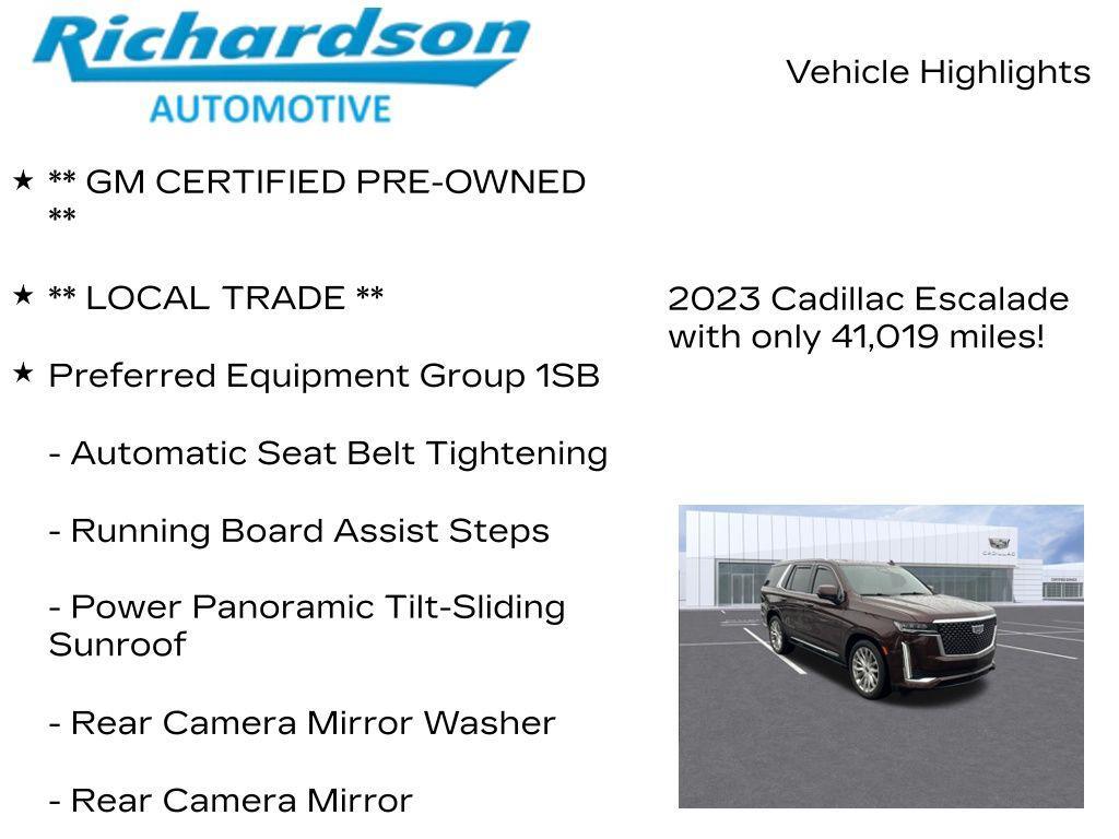used 2023 Cadillac Escalade car, priced at $65,319