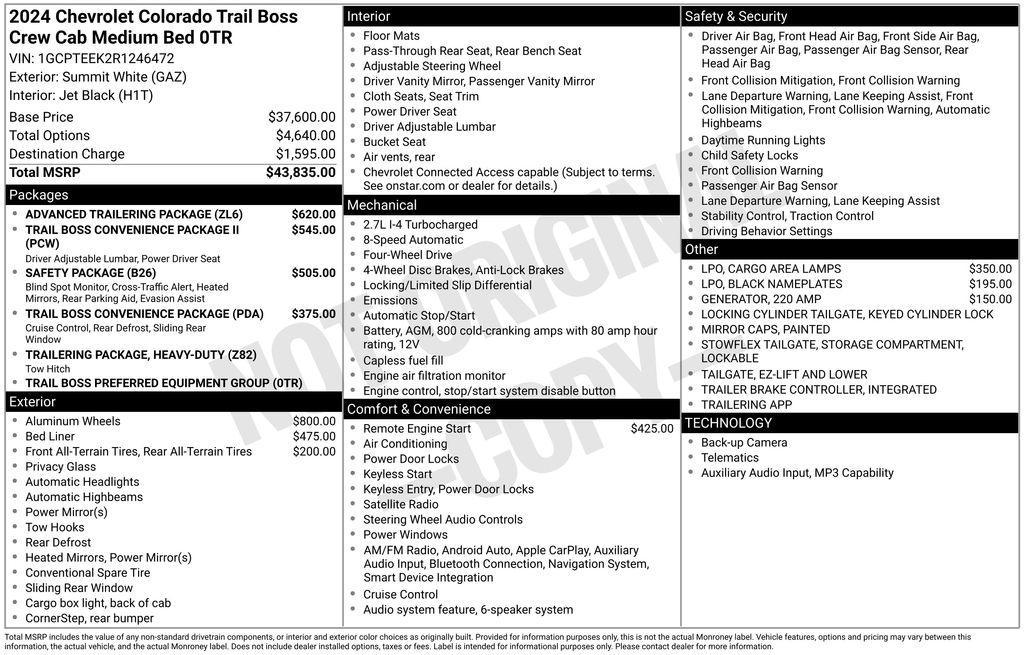 used 2024 Chevrolet Colorado car, priced at $35,738