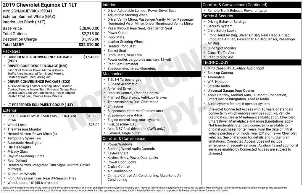 used 2019 Chevrolet Equinox car, priced at $16,888