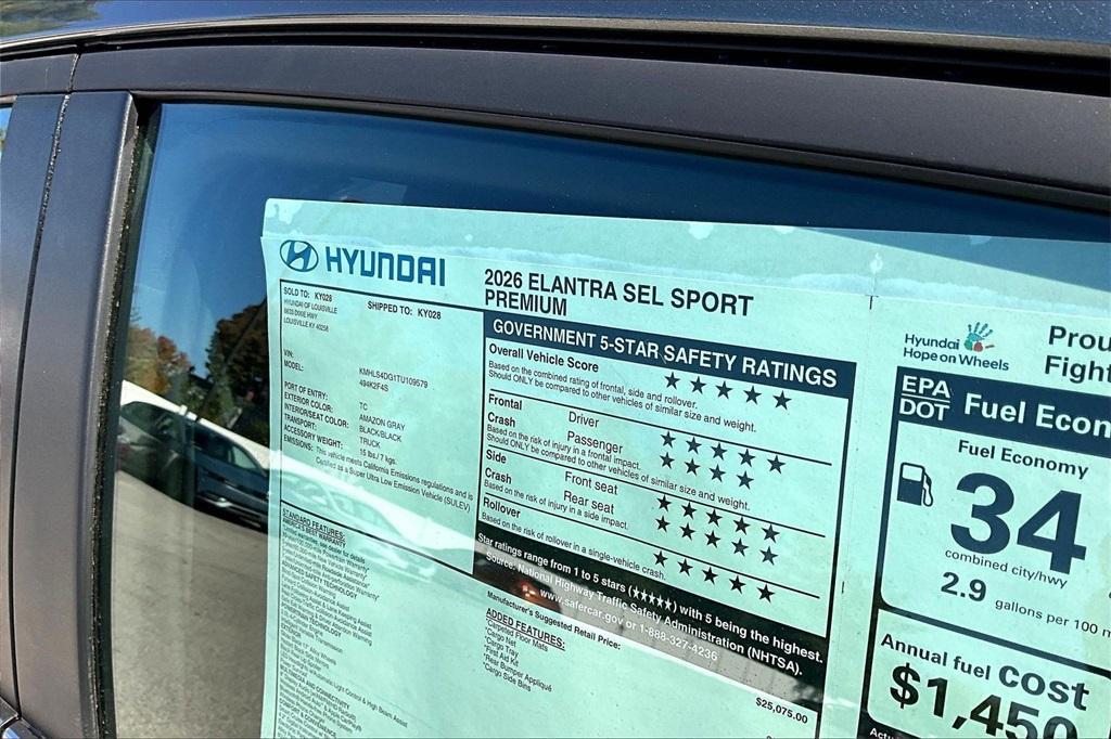 new 2026 Hyundai Elantra car, priced at $23,034