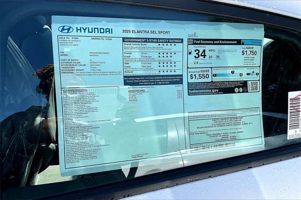 new 2025 Hyundai Elantra car, priced at $21,744