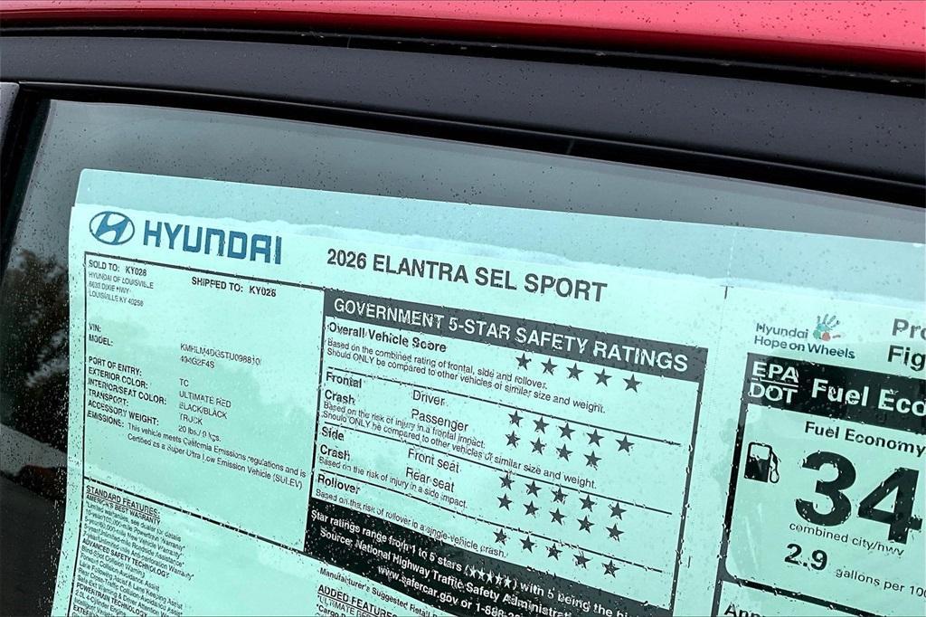 new 2026 Hyundai Elantra car, priced at $22,265