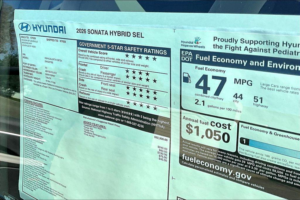 new 2026 Hyundai Sonata Hybrid car, priced at $32,576