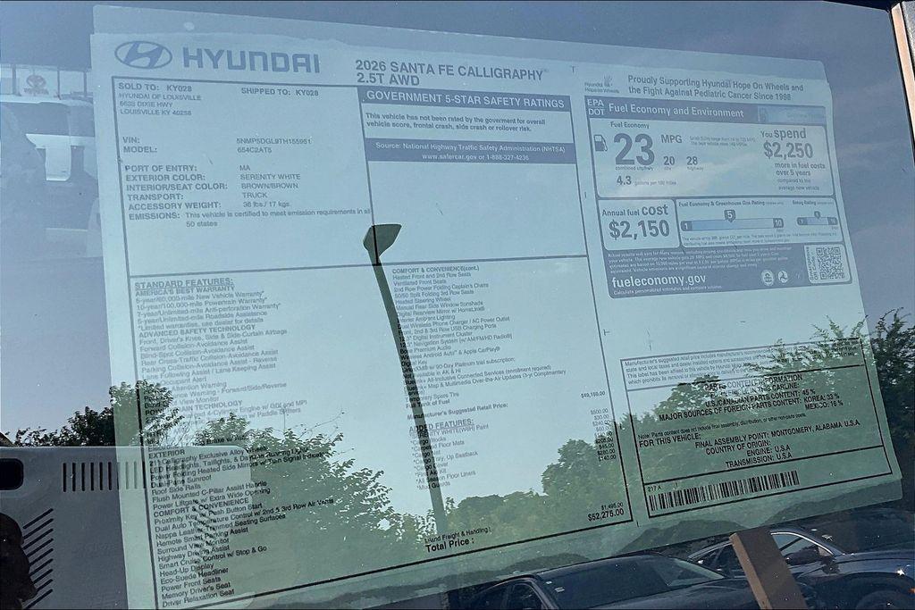 new 2026 Hyundai Santa Fe car, priced at $46,093