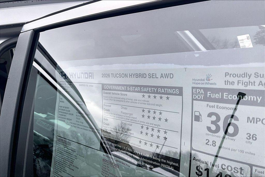 new 2026 Hyundai TUCSON Hybrid car, priced at $31,416