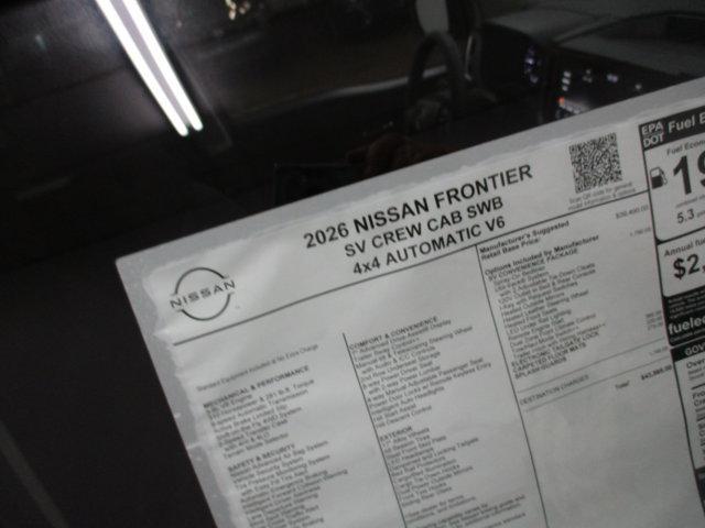 new 2026 Nissan Frontier car, priced at $39,828