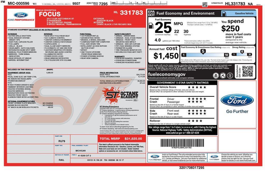 used 2017 Ford Focus ST car, priced at $13,399