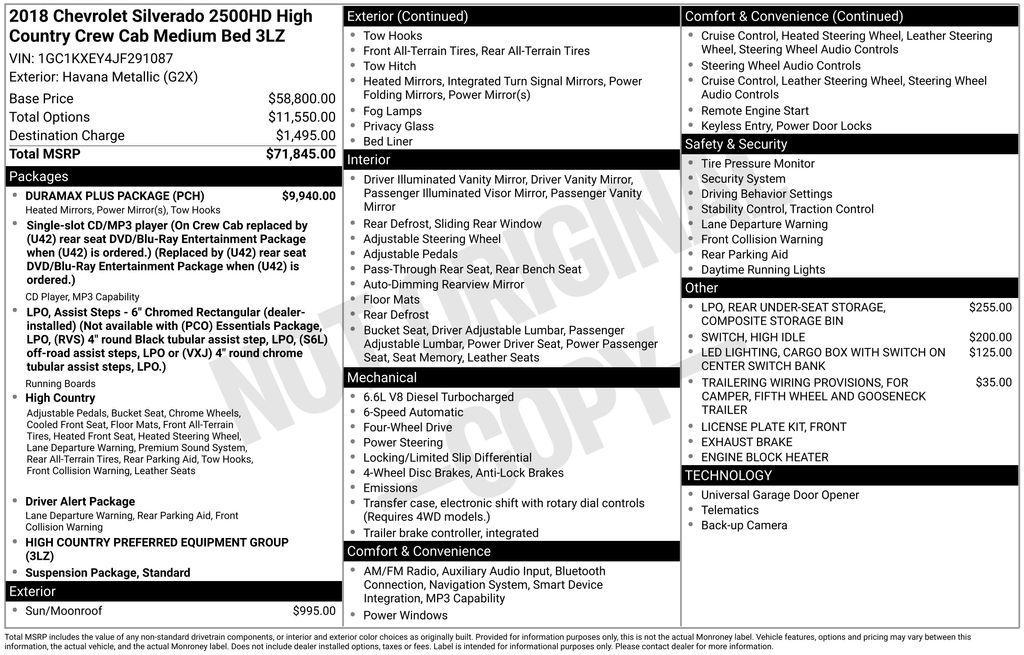 used 2018 Chevrolet Silverado 2500 car, priced at $46,398