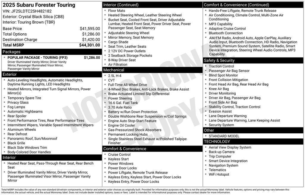 used 2025 Subaru Forester car, priced at $34,793