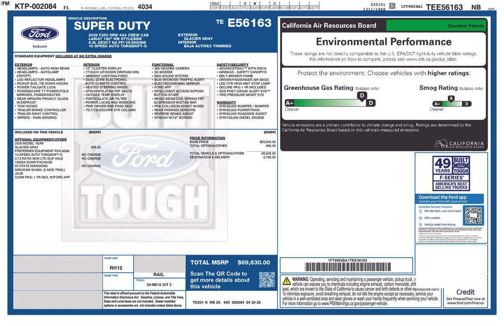 new 2026 Ford F-250 car, priced at $67,004