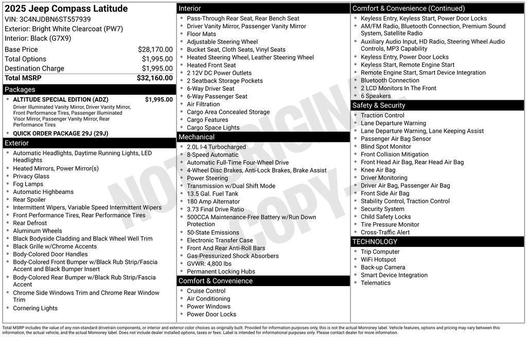 used 2025 Jeep Compass car, priced at $21,200