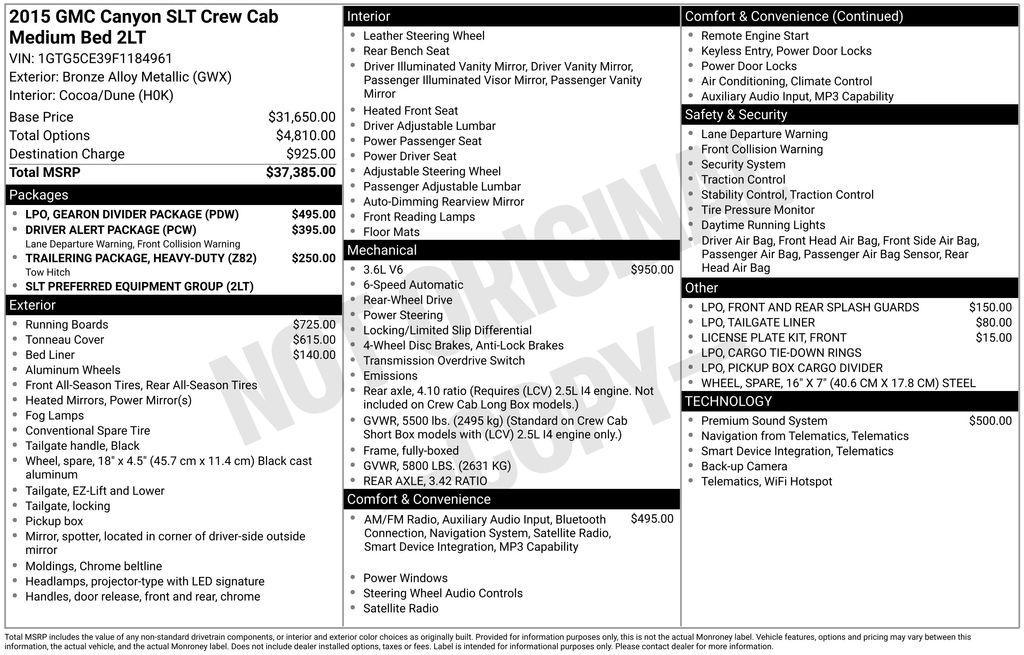 used 2015 GMC Canyon car, priced at $13,000