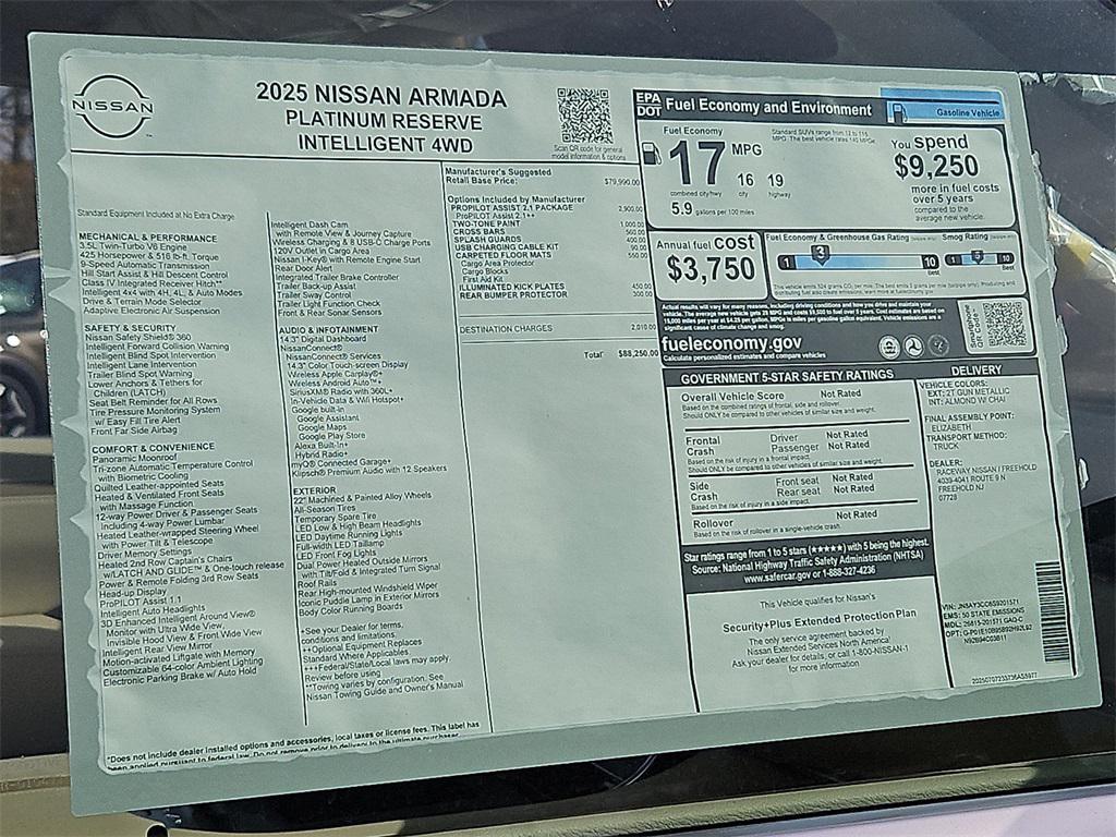 new 2025 Nissan Armada car, priced at $77,925