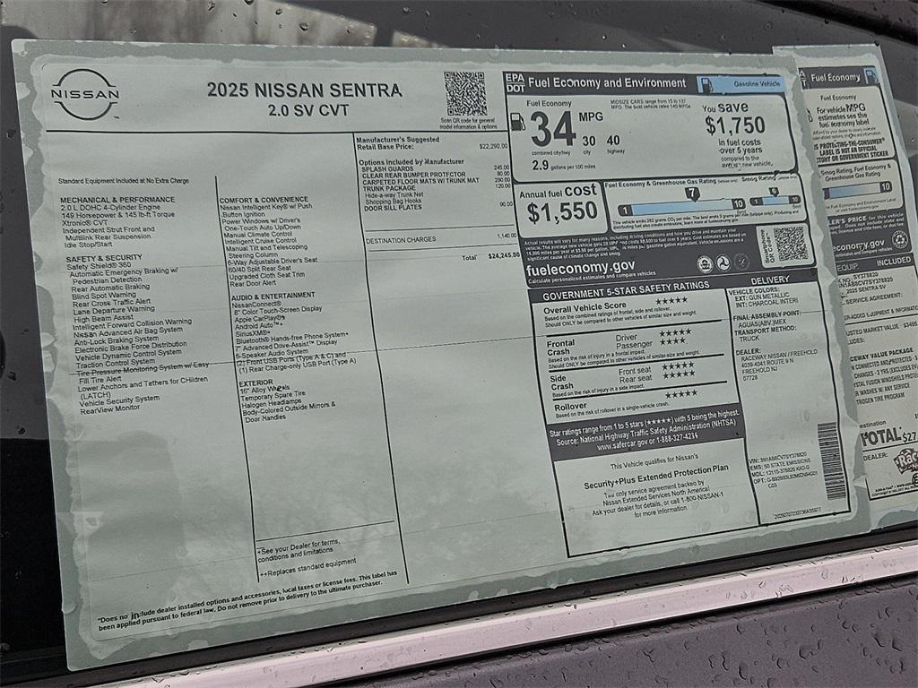 new 2025 Nissan Sentra car, priced at $20,798