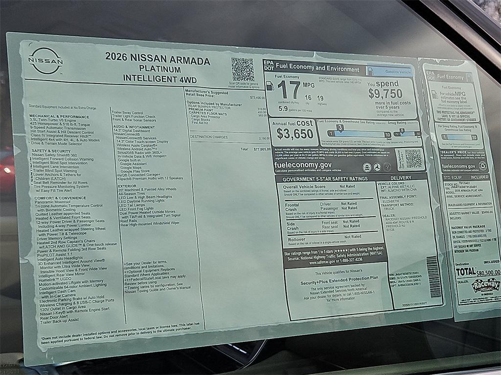 new 2026 Nissan Armada car, priced at $72,385
