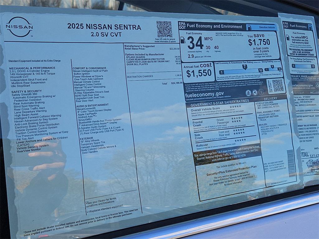 new 2025 Nissan Sentra car, priced at $21,487