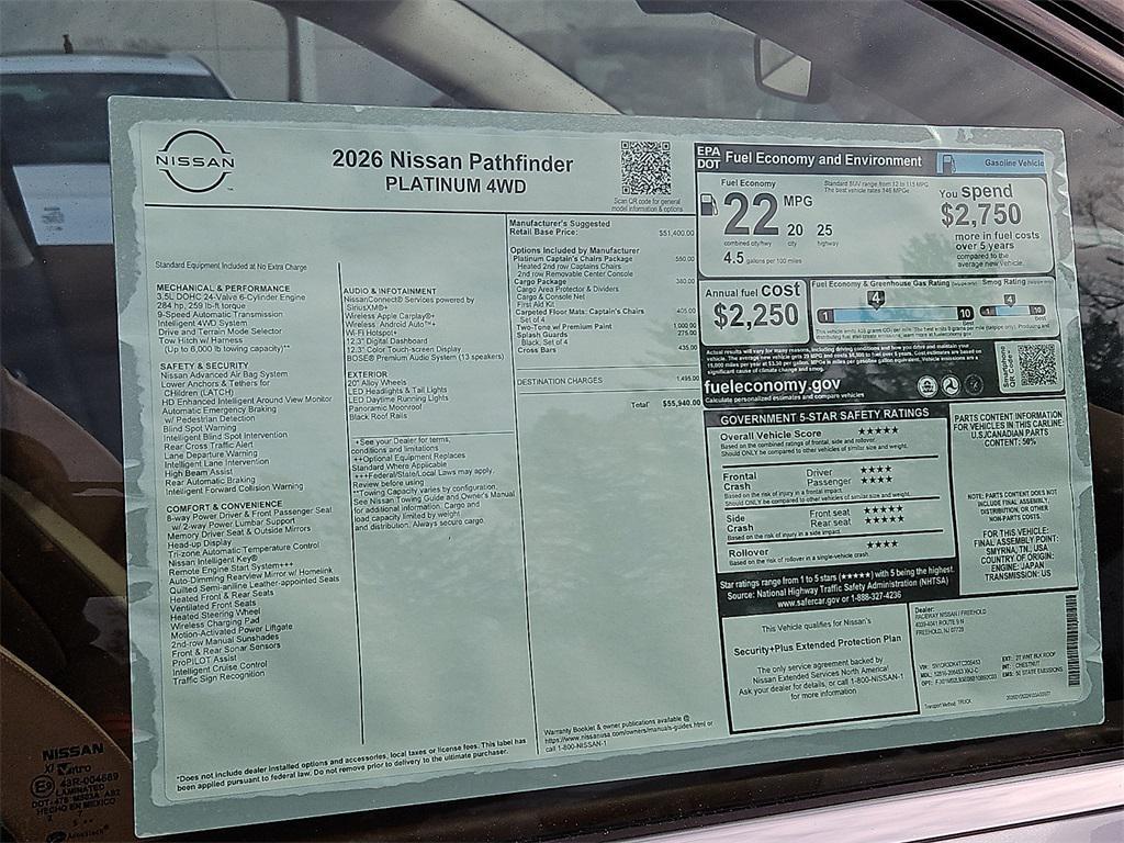 new 2026 Nissan Pathfinder car, priced at $53,940
