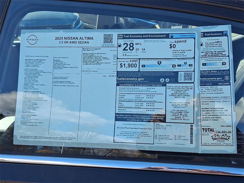 new 2025 Nissan Altima car, priced at $30,351