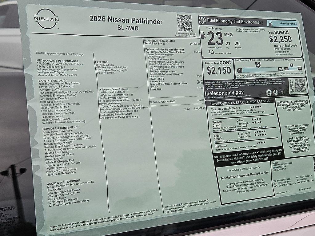 new 2026 Nissan Pathfinder car, priced at $45,093
