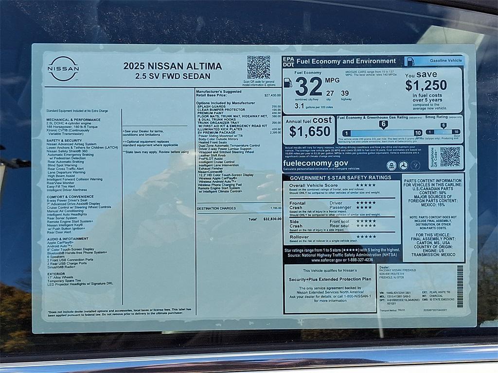 new 2025 Nissan Altima car, priced at $30,204