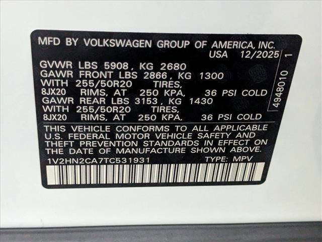 new 2026 Volkswagen Atlas car, priced at $45,930