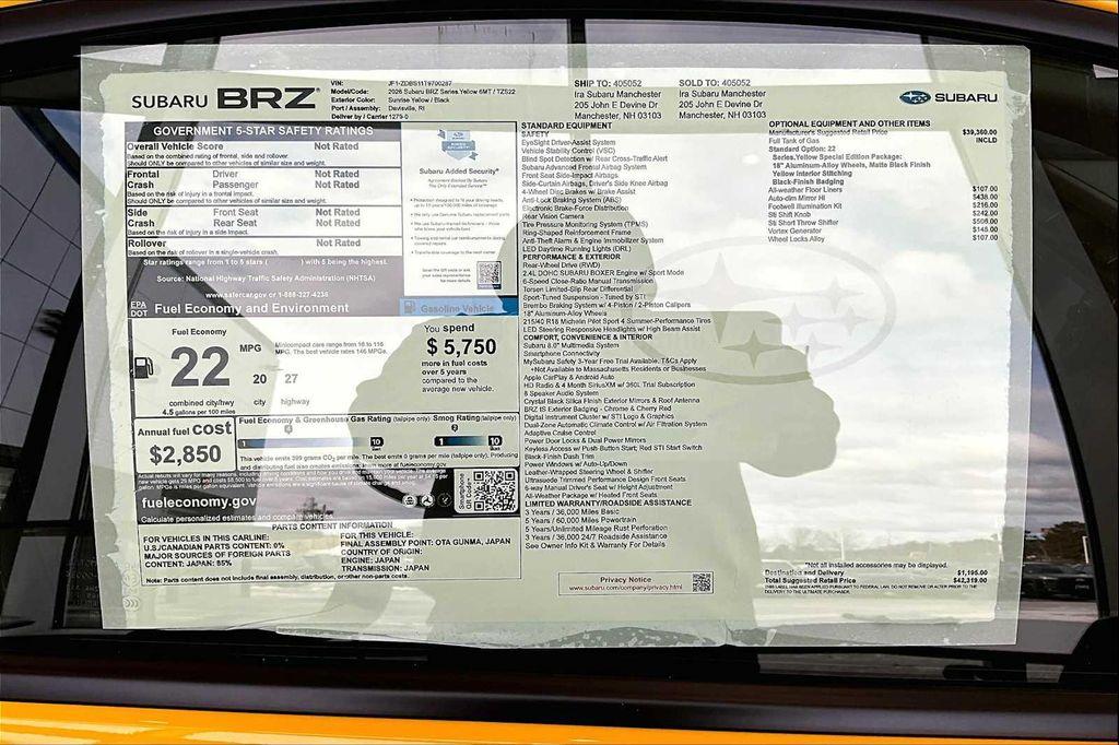 new 2026 Subaru BRZ car, priced at $42,319