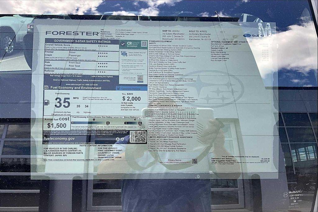 new 2025 Subaru Forester Hybrid car, priced at $39,083