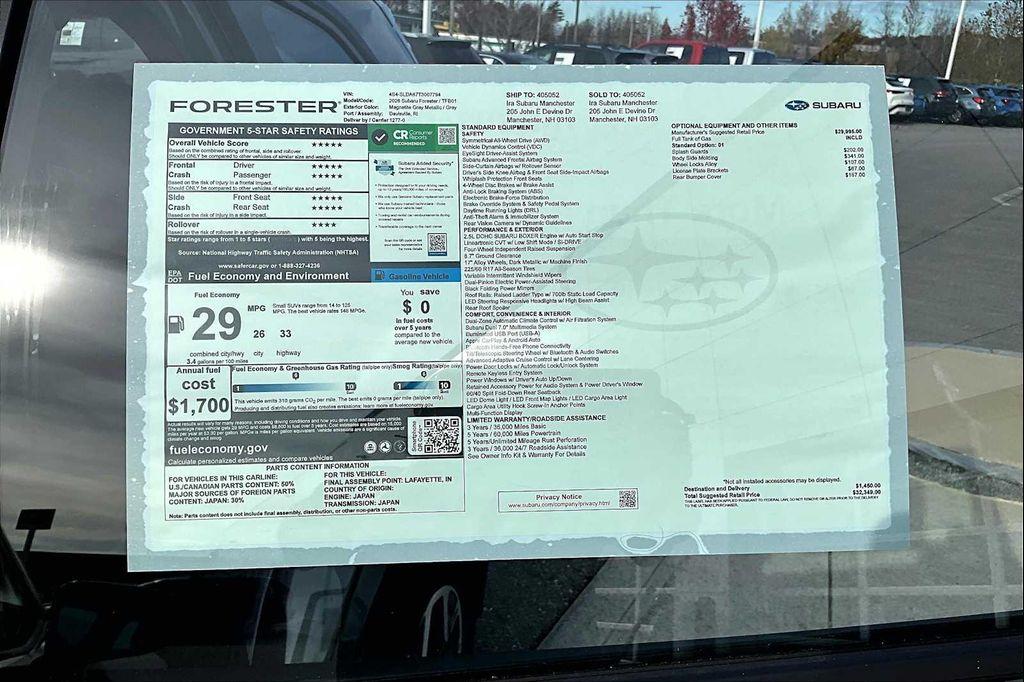 new 2026 Subaru Forester car, priced at $29,964