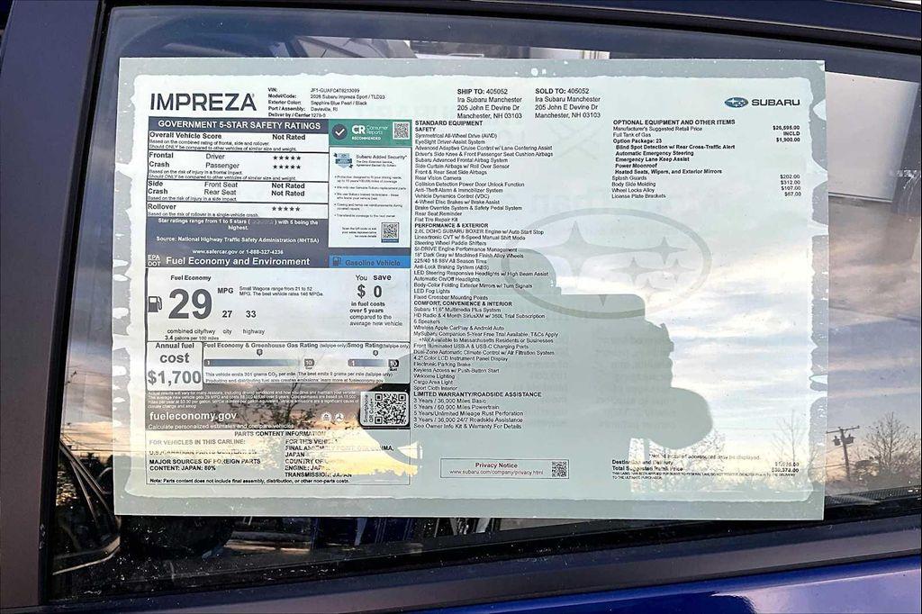 new 2026 Subaru Impreza car, priced at $28,565