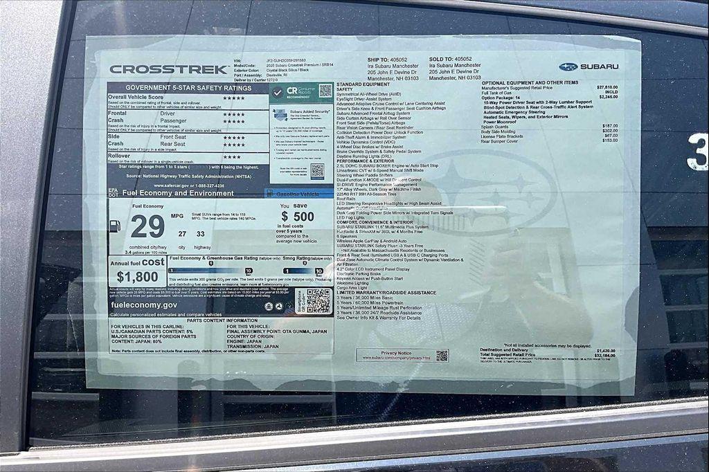 new 2025 Subaru Crosstrek car, priced at $29,206
