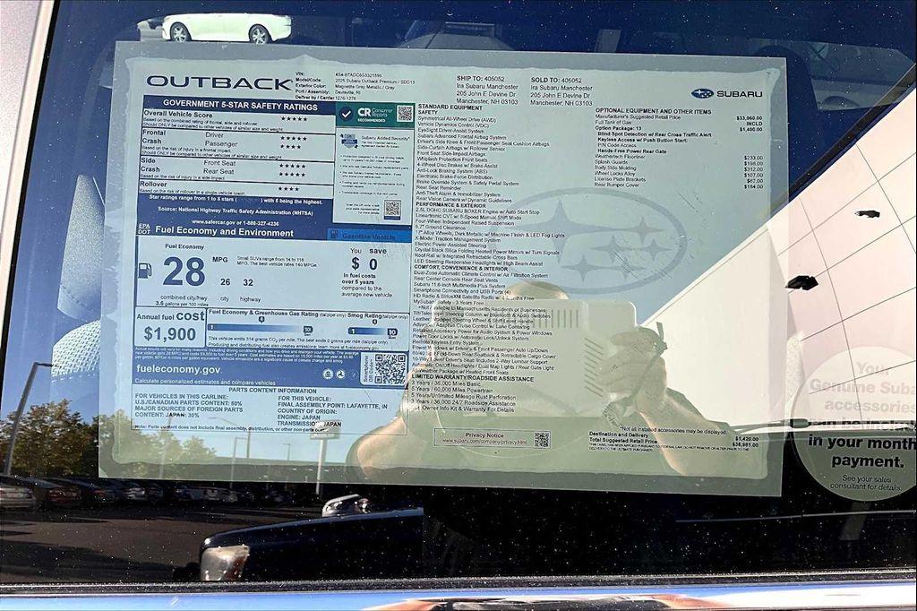new 2025 Subaru Outback car, priced at $33,828