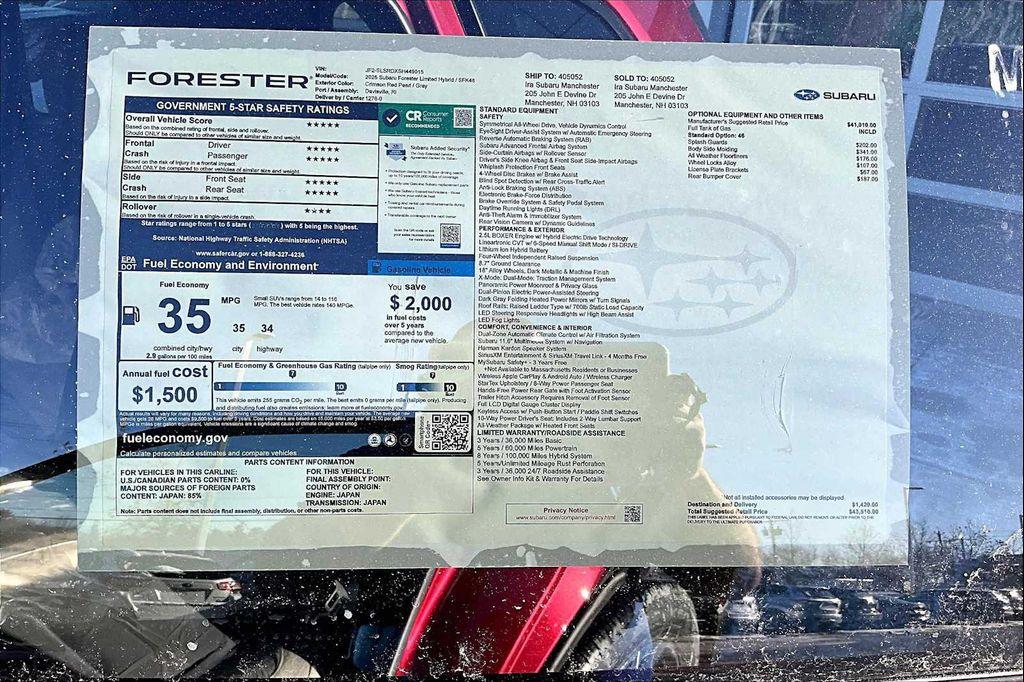 new 2025 Subaru Forester Hybrid car, priced at $38,895