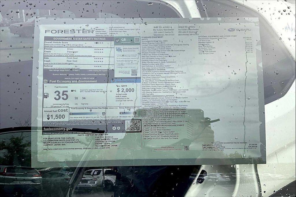 new 2025 Subaru Forester Hybrid car, priced at $35,246