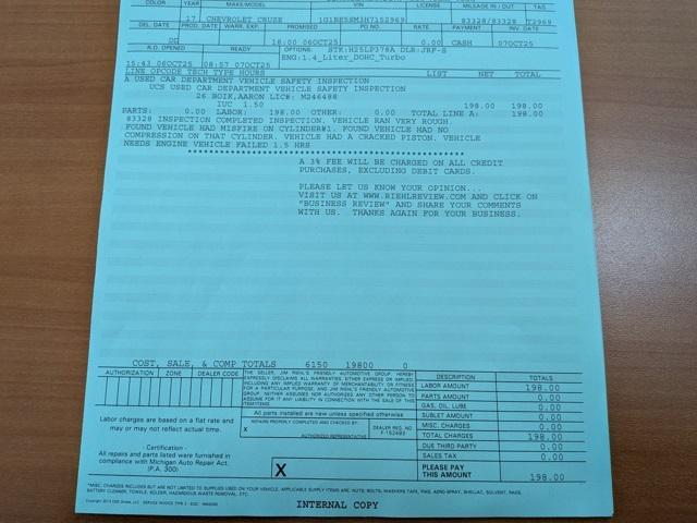 used 2017 Chevrolet Cruze car, priced at $9,106