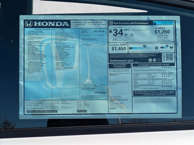 new 2026 Honda Civic car, priced at $29,445