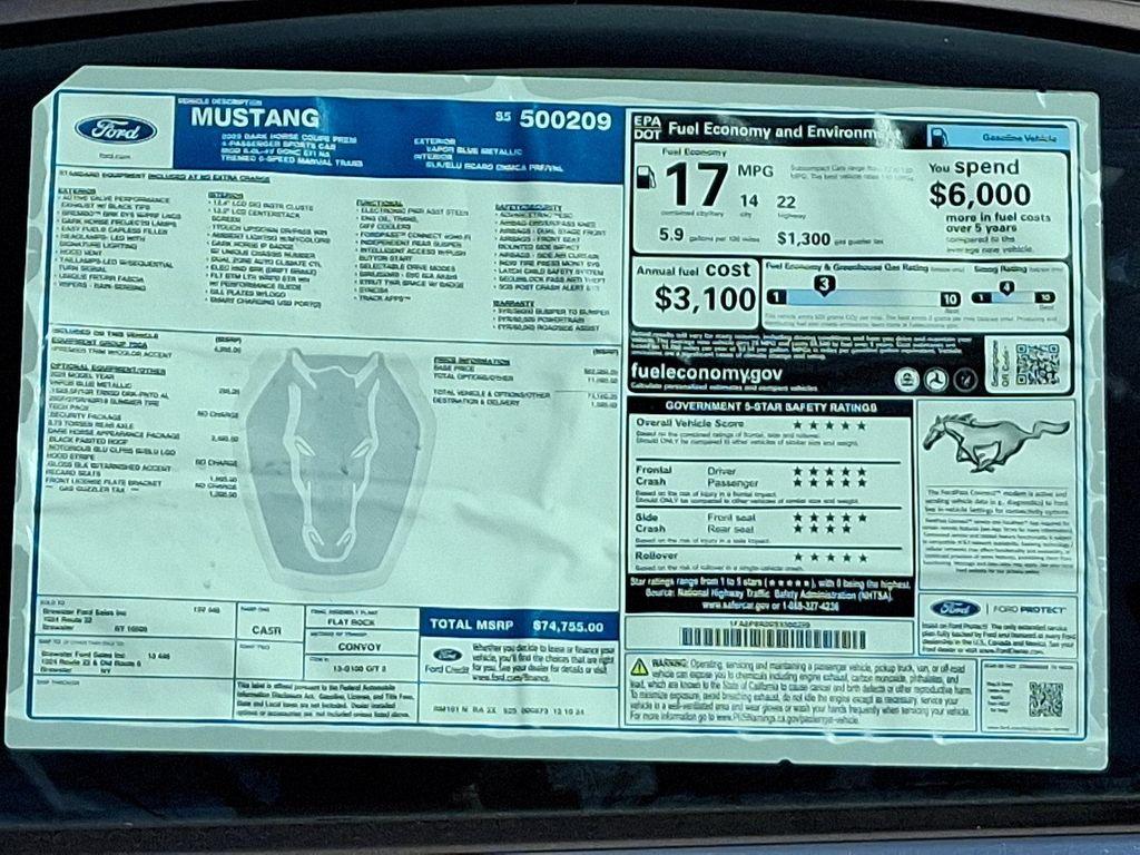 new 2025 Ford Mustang car, priced at $71,487