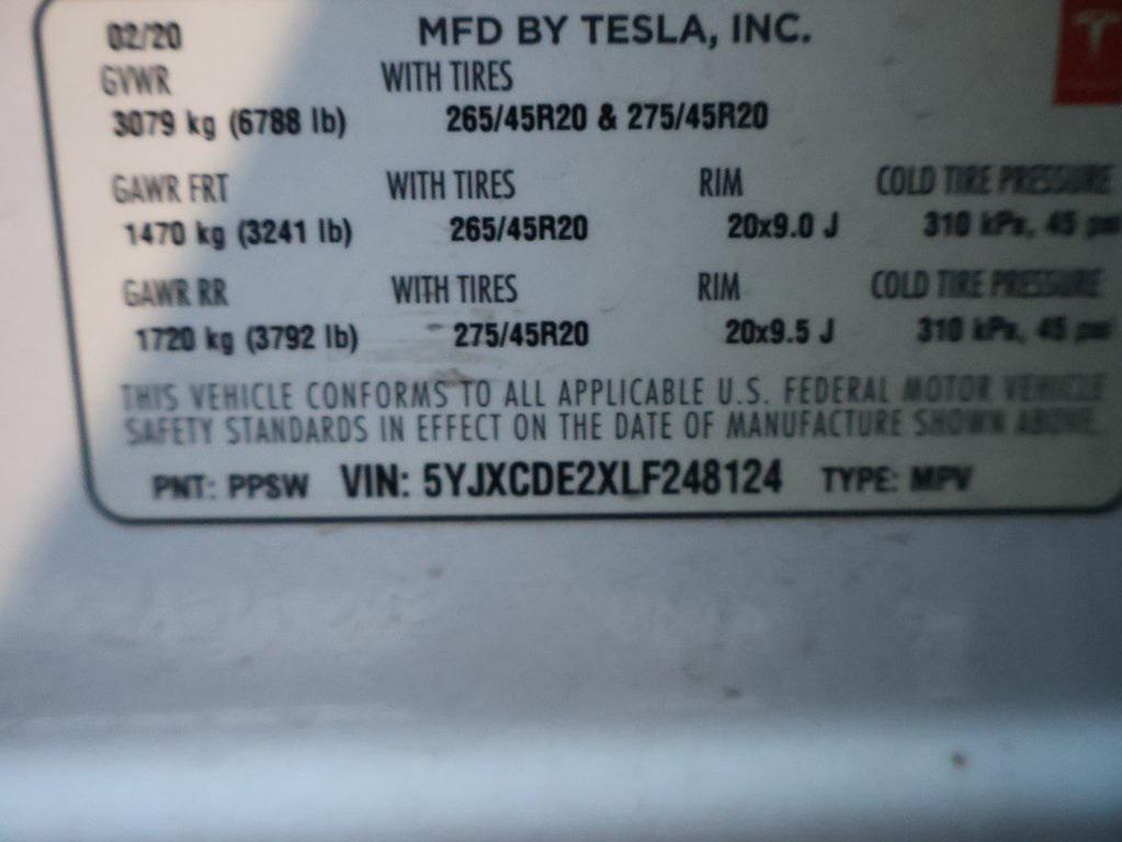 used 2020 Tesla Model X car, priced at $37,490